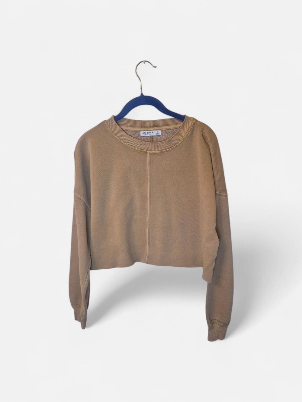 Arizona Jean Company Cropped Crewneck Sweatshirt in Taupe